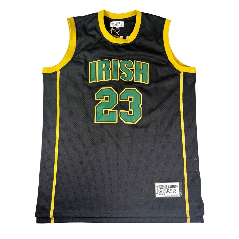 Authentic Classics LeBron James St Vincent-St Mary Irish Jersey Black 23 3XL NEW